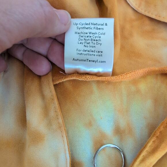 Autumn Teneyl Tie Dye Hooded Jumpsuit M/L Rave Boho Sustainable Organic $300 - Picture 8 of 16